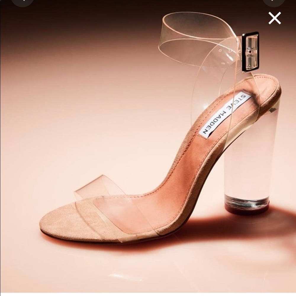 Clear heeled sandals